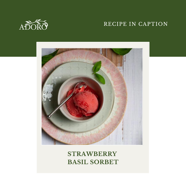 Strawberry Basil Sorbet