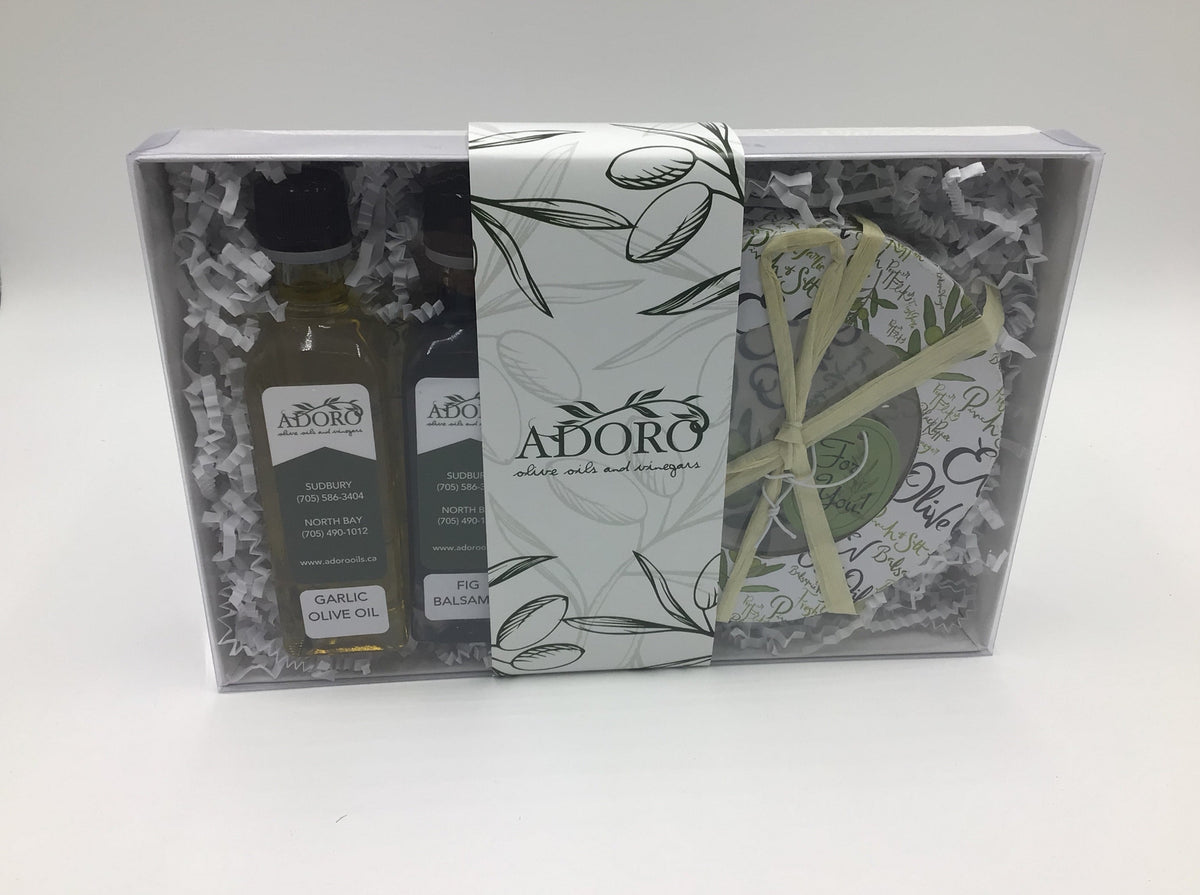 Gift Box Set 2 Plate Dipping Adoro Olive Oils & Vinegars
