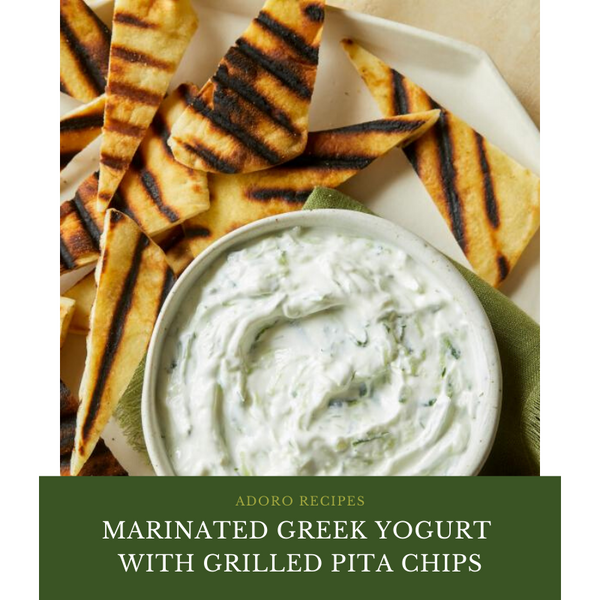 Marinated Greek Yogurt with Pita Chips
