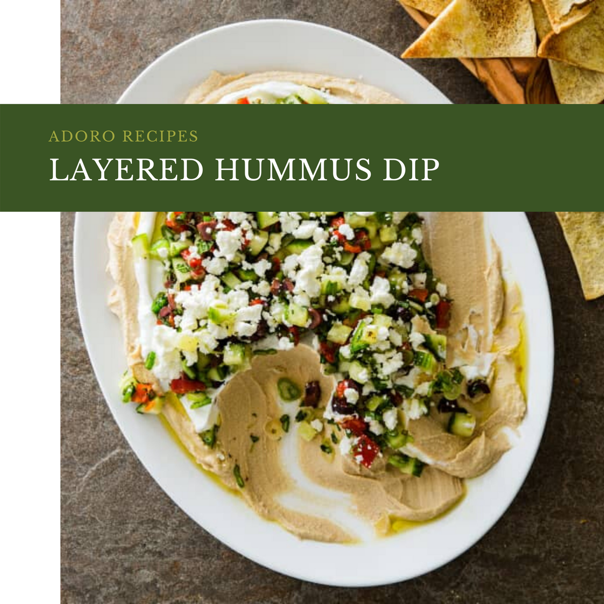 Layered Hummus Dip Adoro Olive Oils & Vinegars